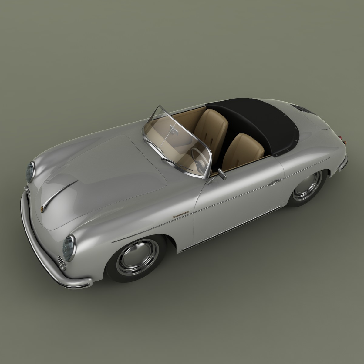 Porsche 356 A speedster 1957 3D model_1