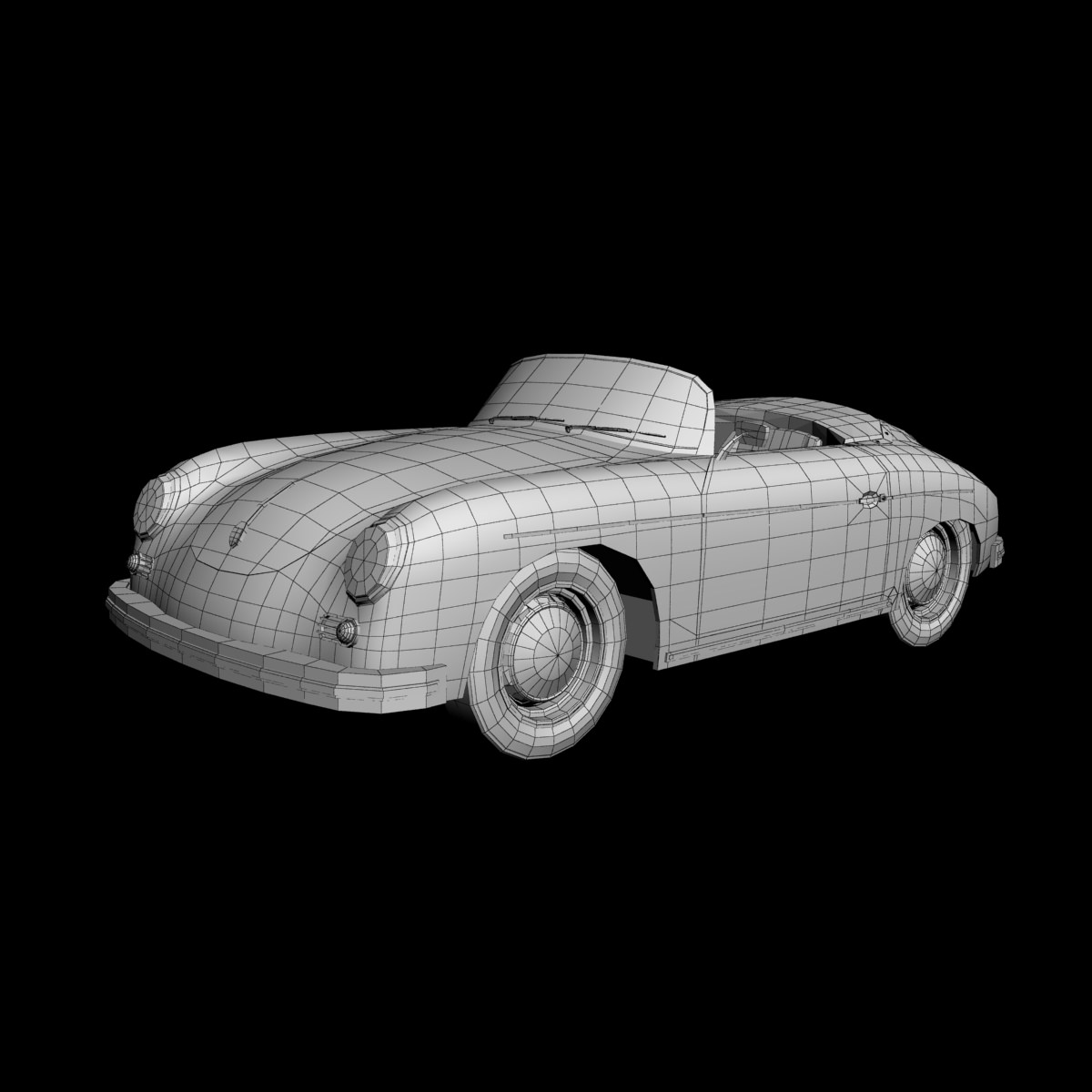 Porsche 356 A speedster 1957 3D model_8