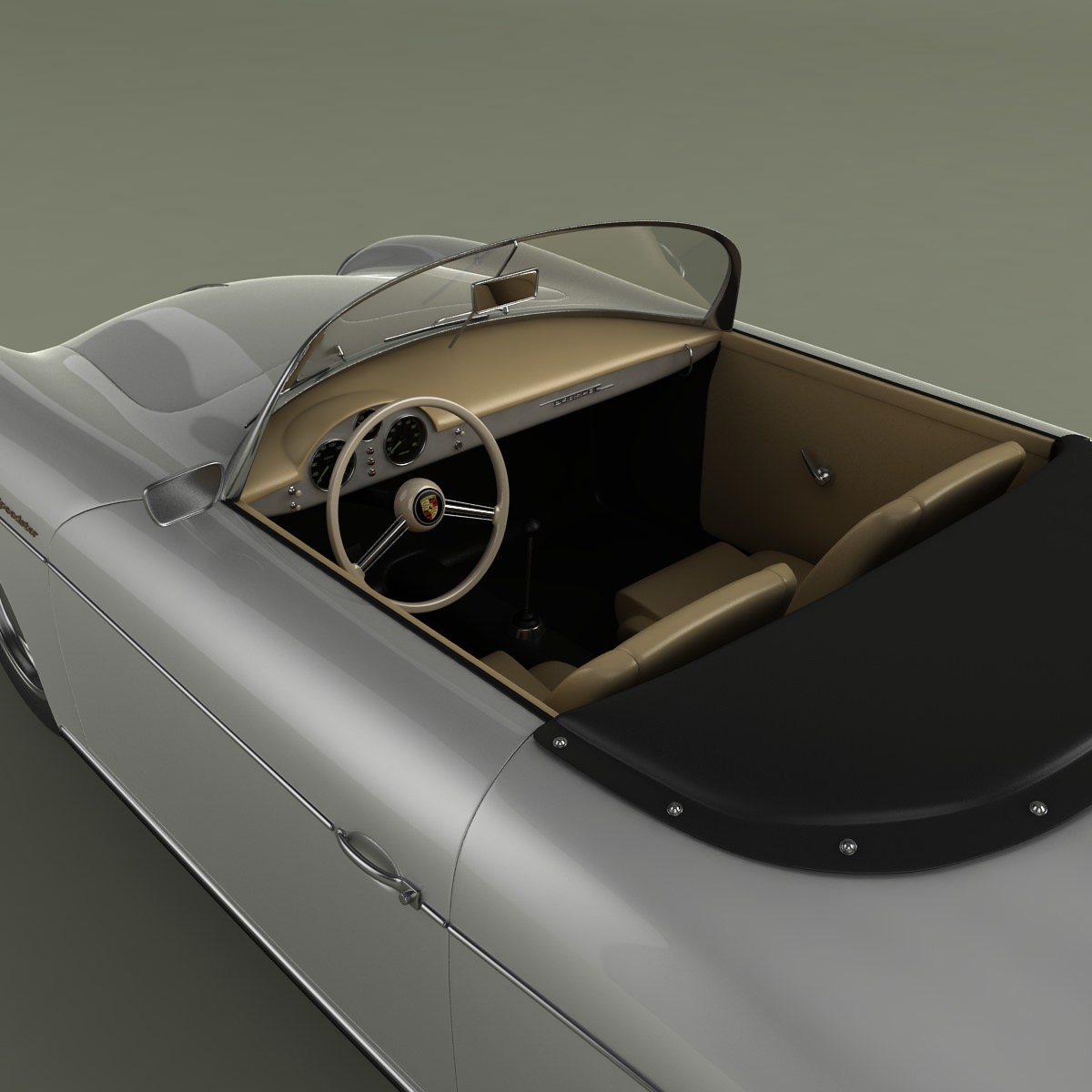 Porsche 356 A speedster 1957 3D model_6