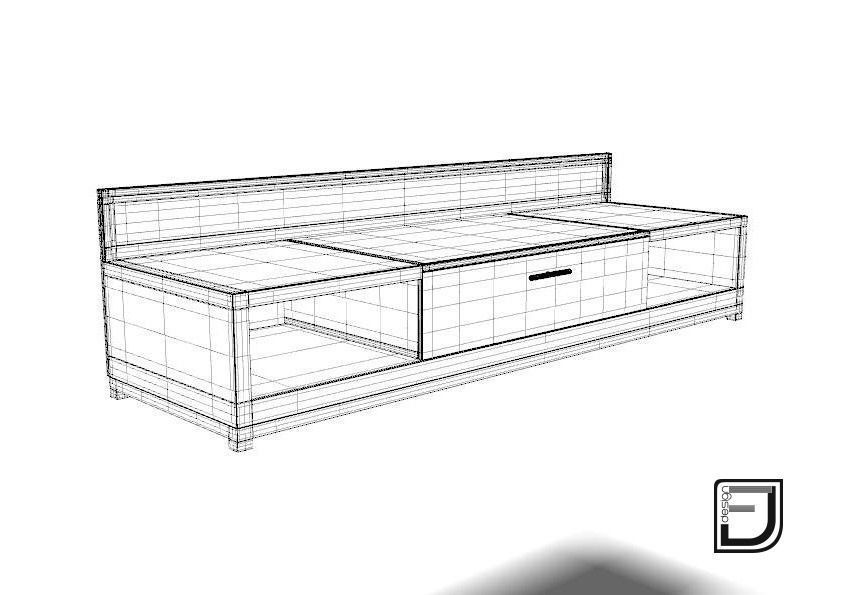 TV Stand 3D model_3