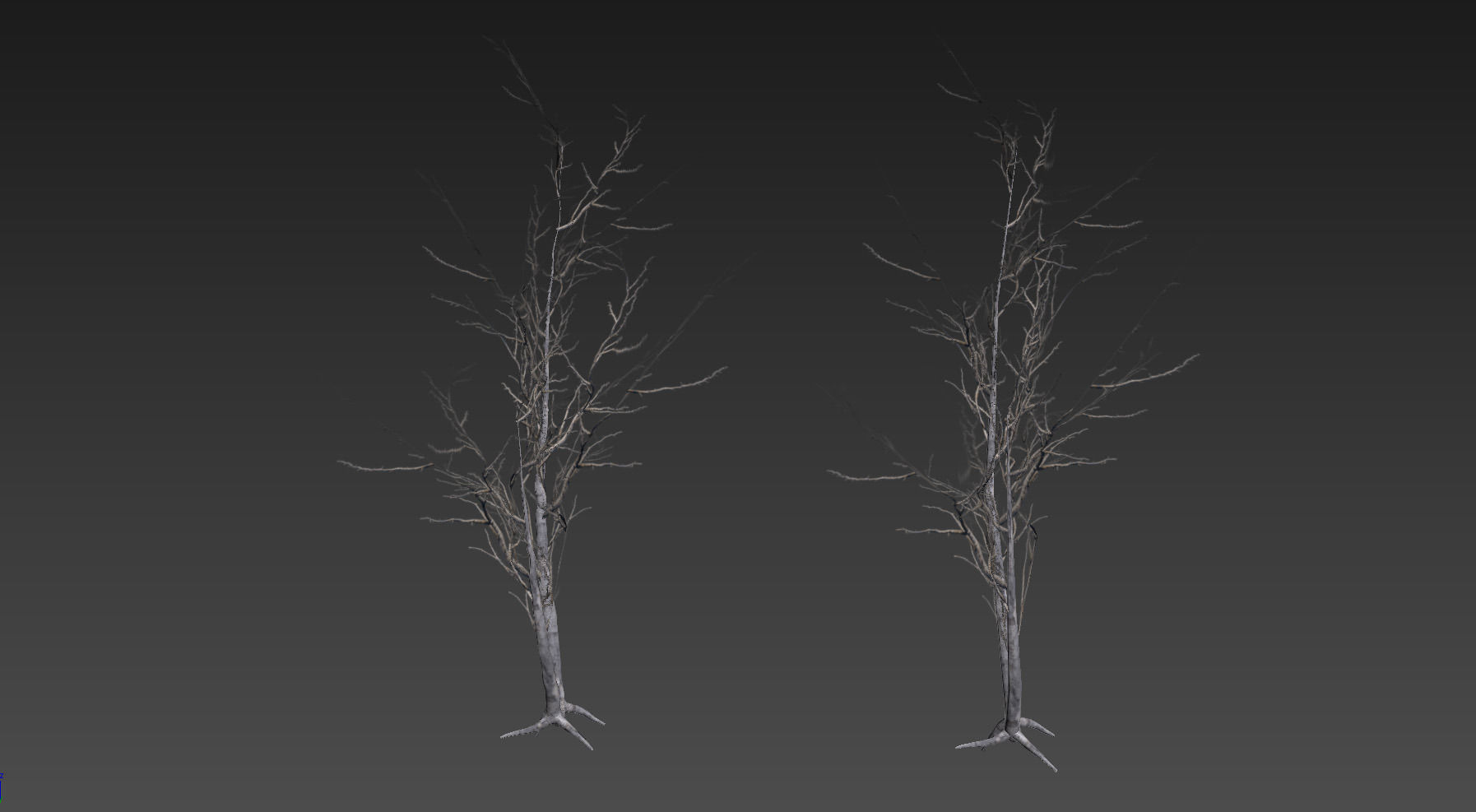 10 Old Branched Leaf Tree Models Low-poly 3D model_25