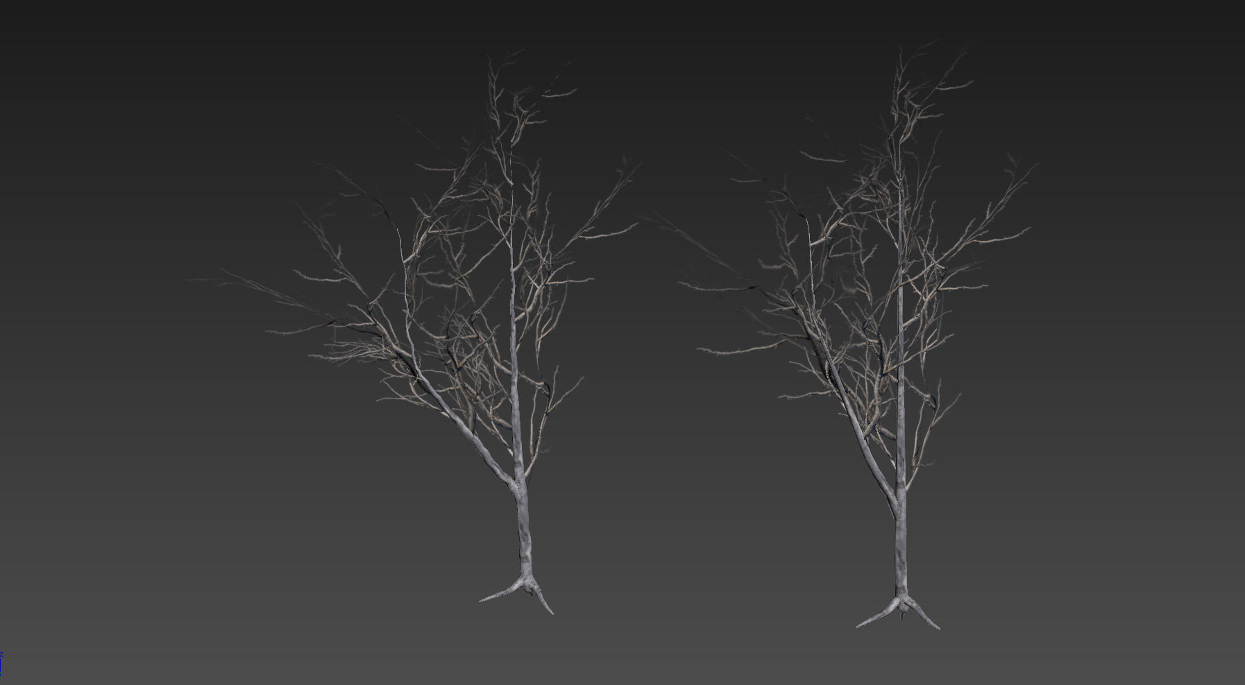 10 Old Branched Leaf Tree Models Low-poly 3D model_19