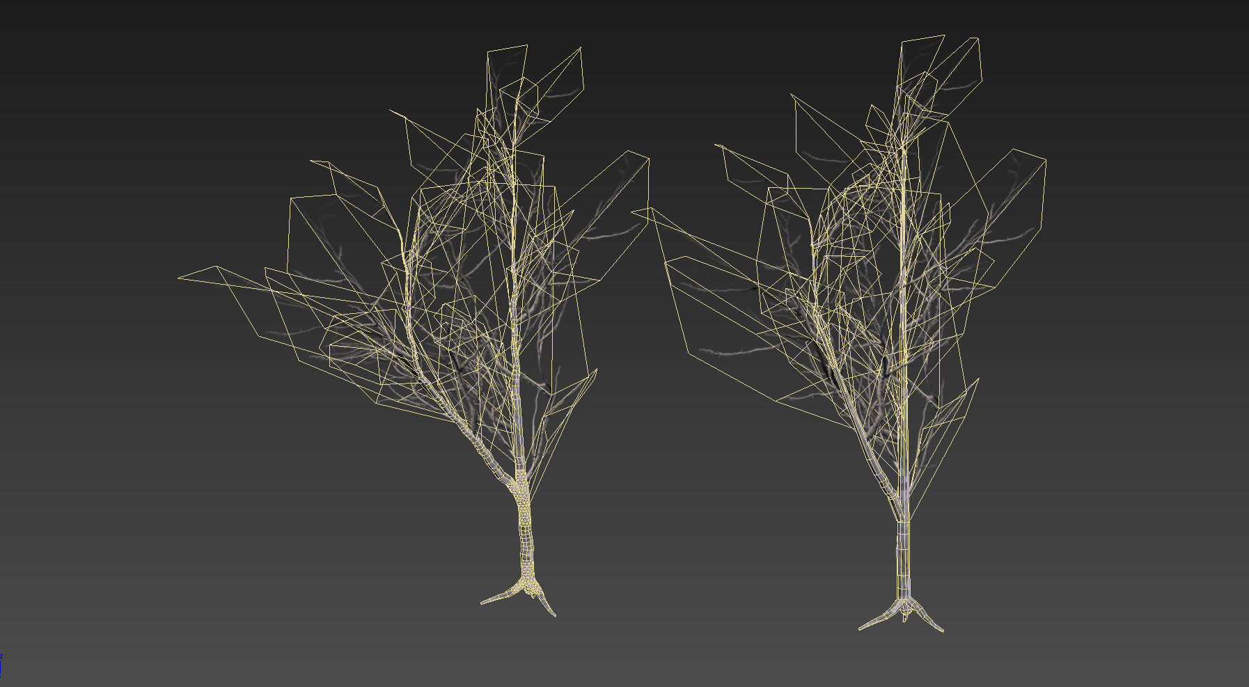10 Old Branched Leaf Tree Models Low-poly 3D model_18