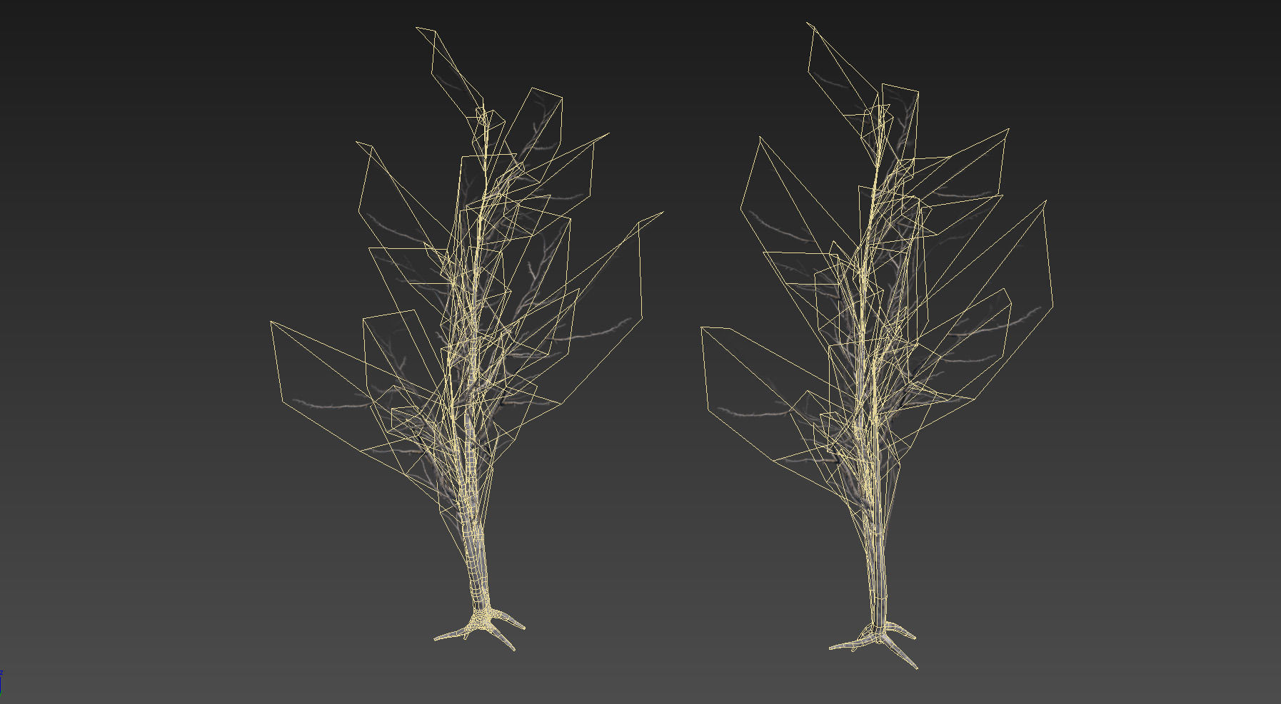 10 Old Branched Leaf Tree Models Low-poly 3D model_24