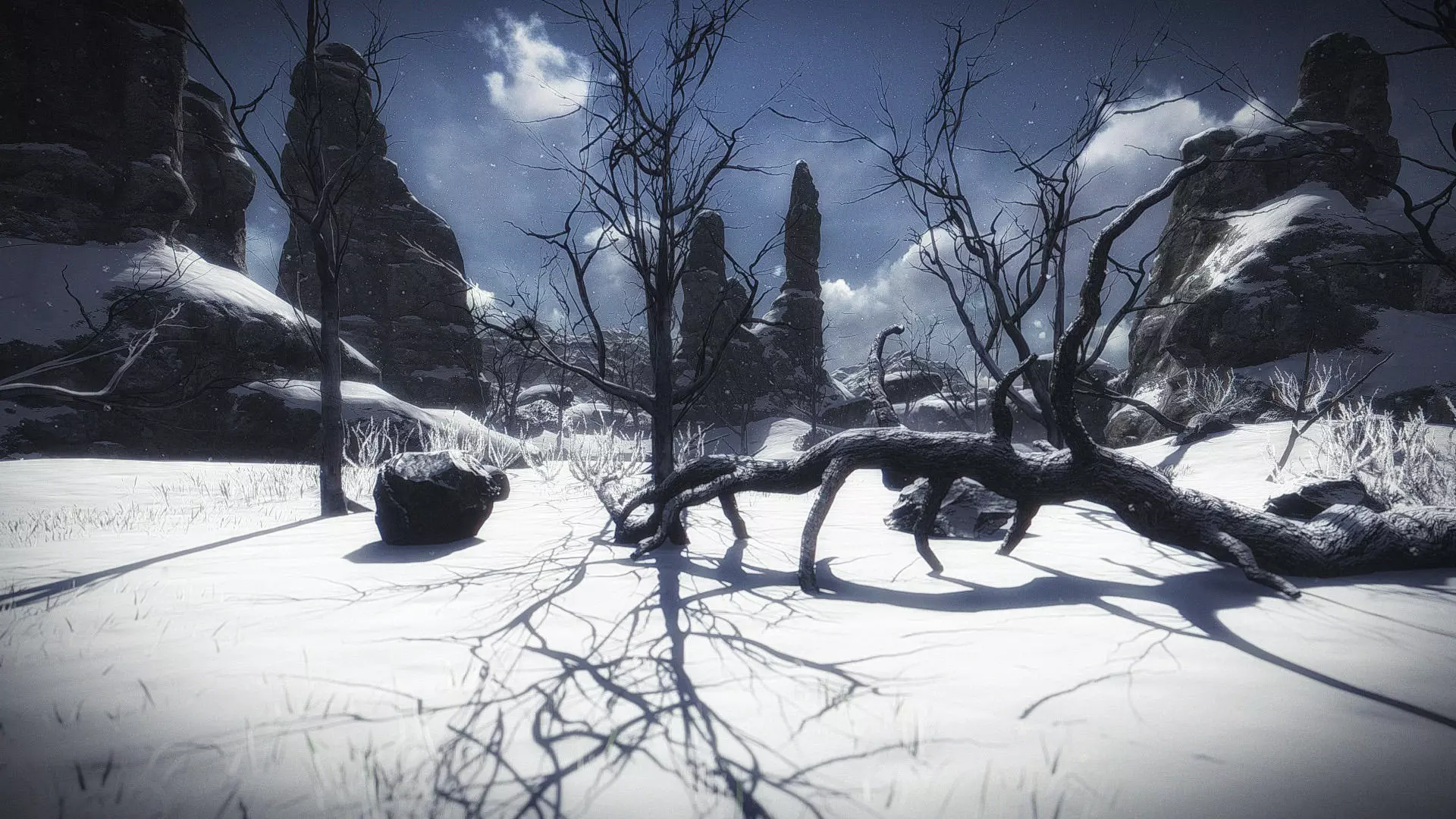 10 Old Branched Leaf Tree Models Low-poly 3D model_0