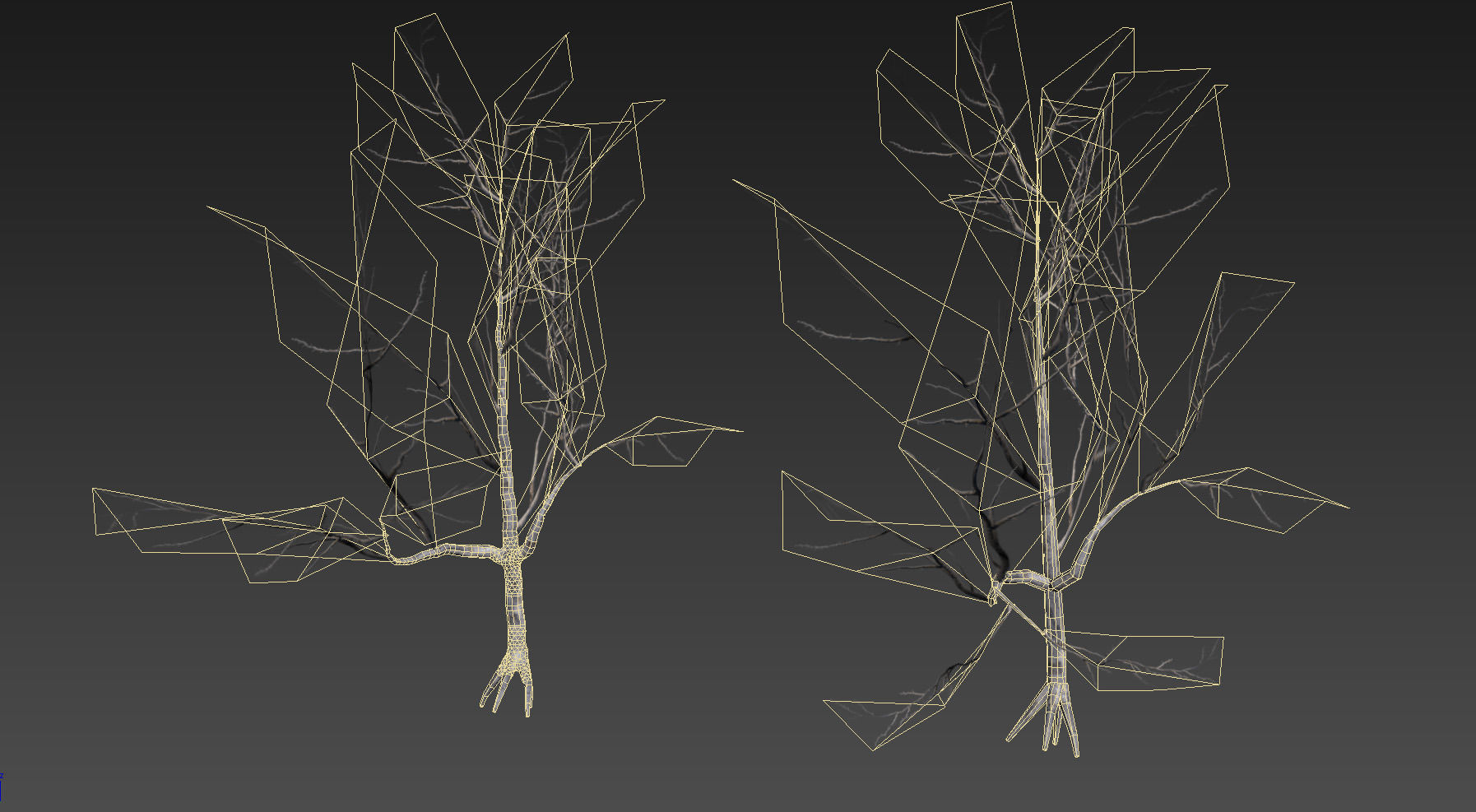 10 Old Branched Leaf Tree Models Low-poly 3D model_10