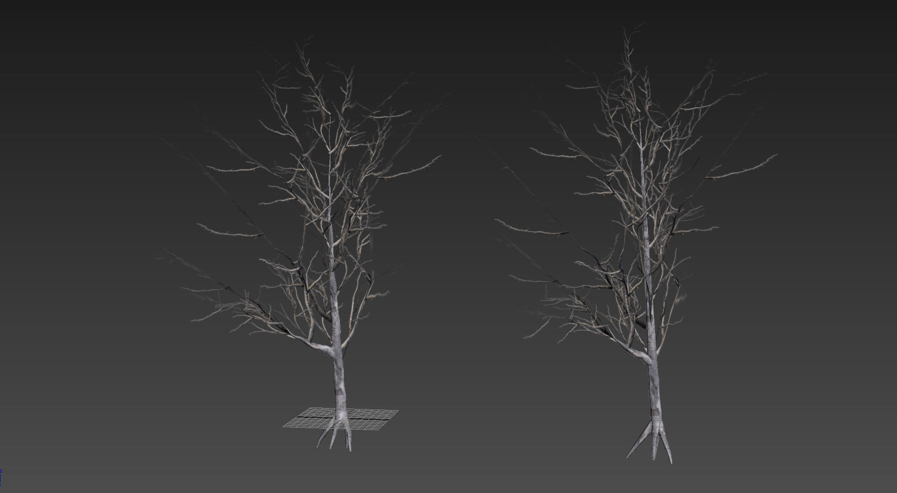 10 Old Branched Leaf Tree Models Low-poly 3D model_13