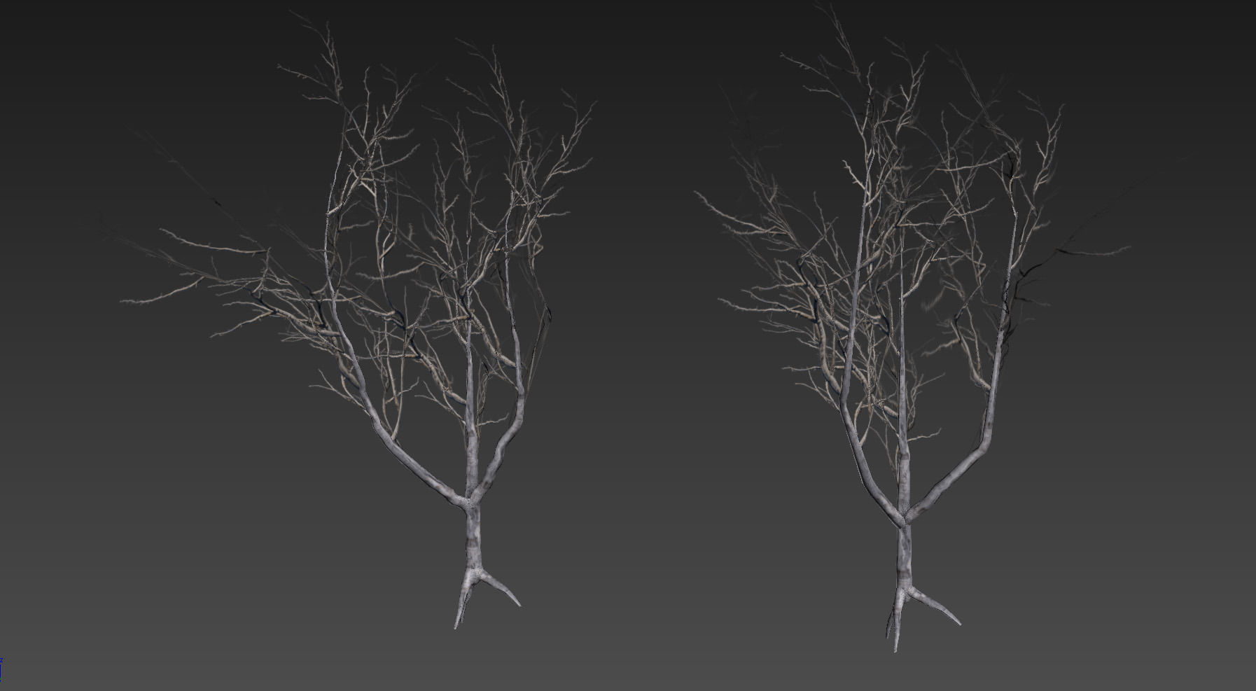 10 Old Branched Leaf Tree Models Low-poly 3D model_17