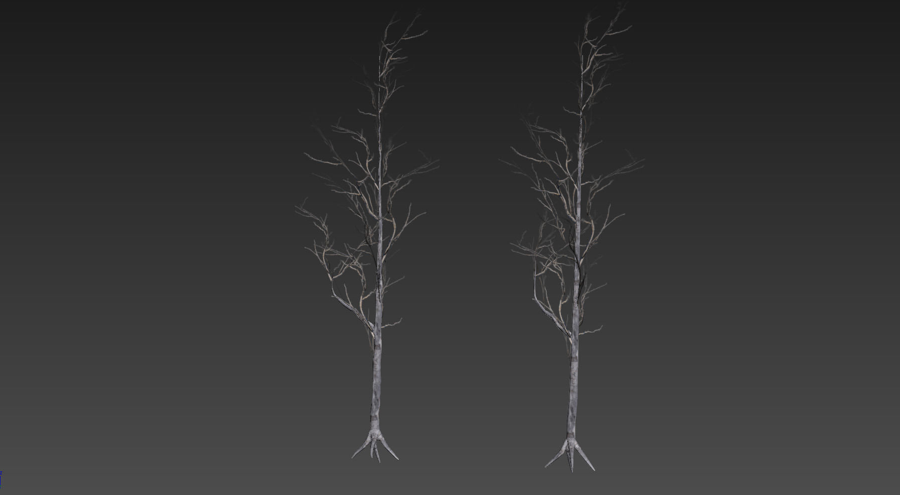 10 Old Branched Leaf Tree Models Low-poly 3D model_7
