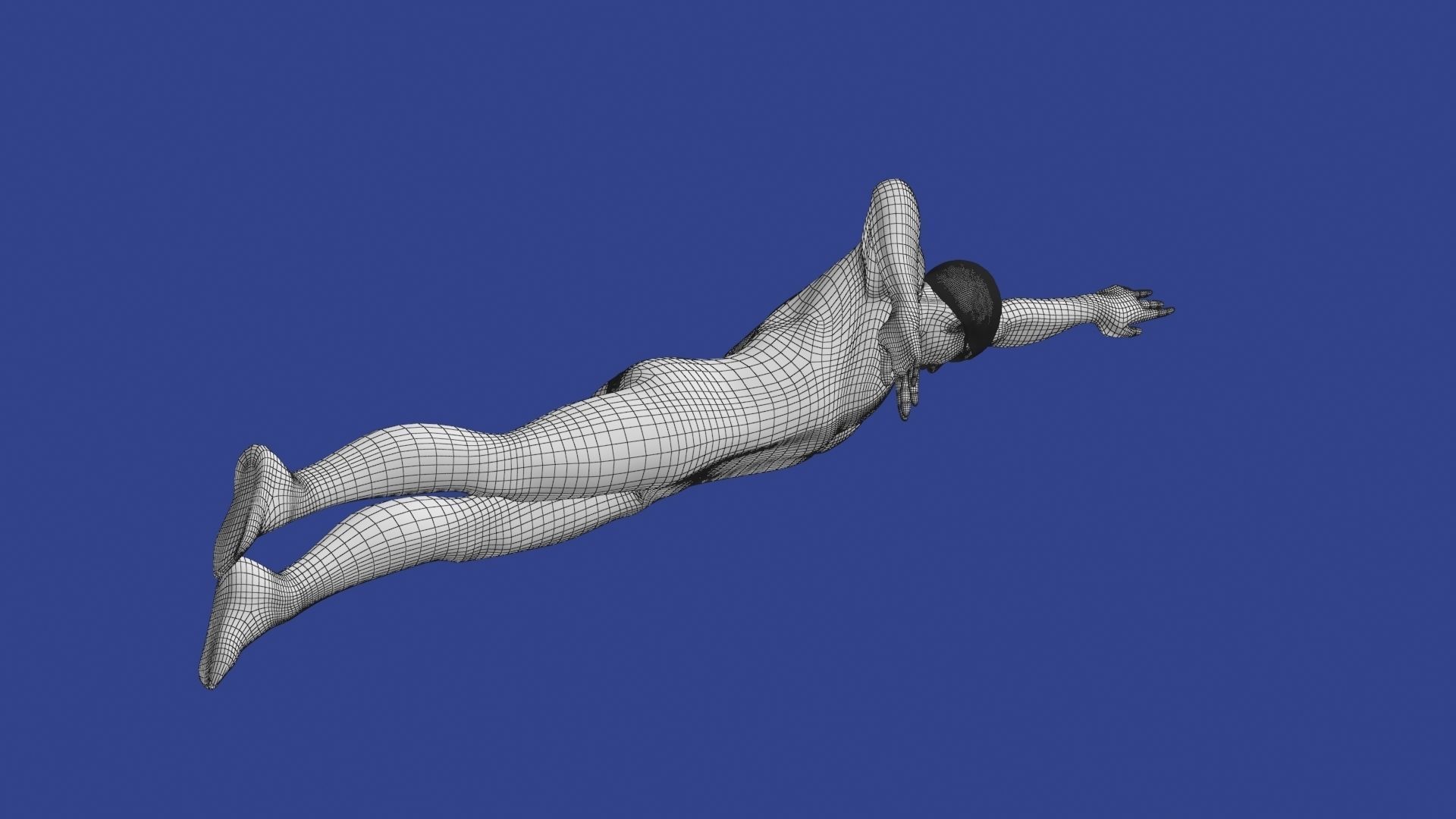 Swimming Man Classic Style Riged and Animated Low-poly 3D model_13