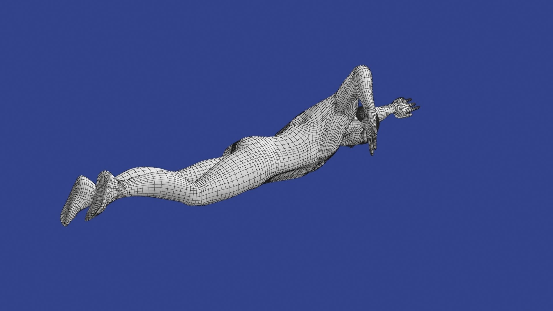 Swimming Man Classic Style Riged and Animated Low-poly 3D model_16