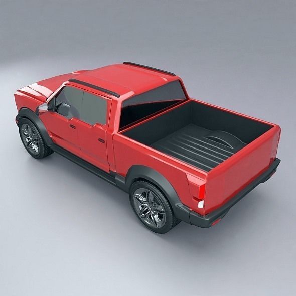 Pickup truck concept restyled 3D model_6