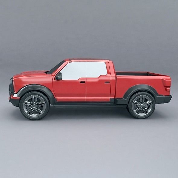 Pickup truck concept restyled 3D model_1