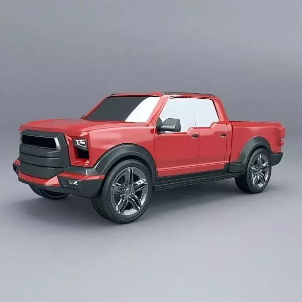 Pickup truck concept restyled 3D model_0