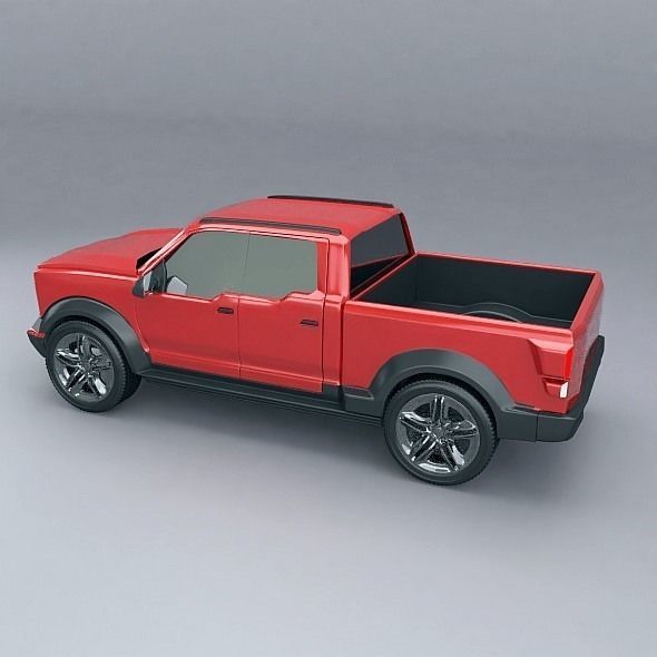 Pickup truck concept restyled 3D model_2
