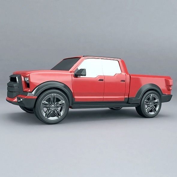 Pickup truck concept restyled 3D model_5