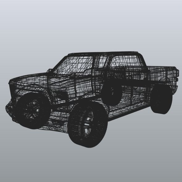 Pickup truck concept restyled 3D model_11