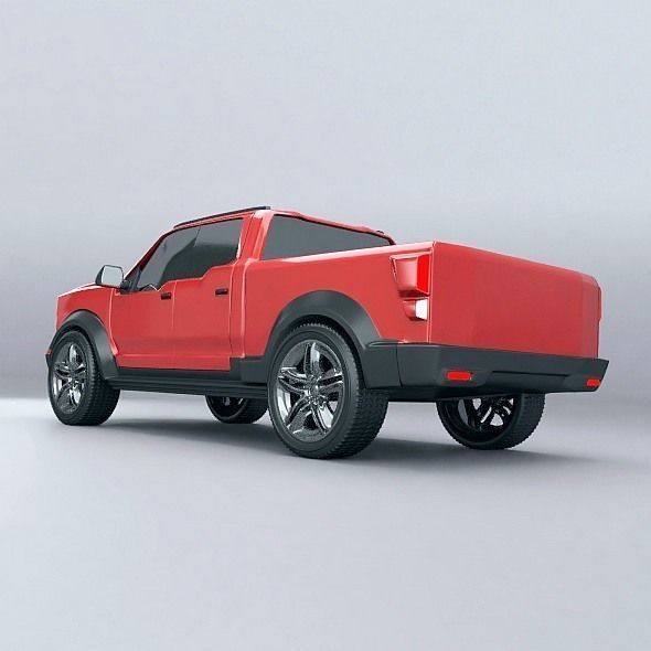 Pickup truck concept restyled 3D model_7