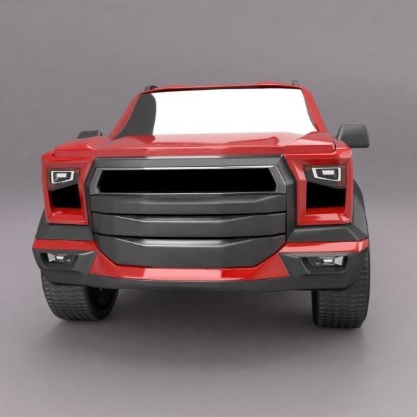 Pickup truck concept restyled 3D model_9