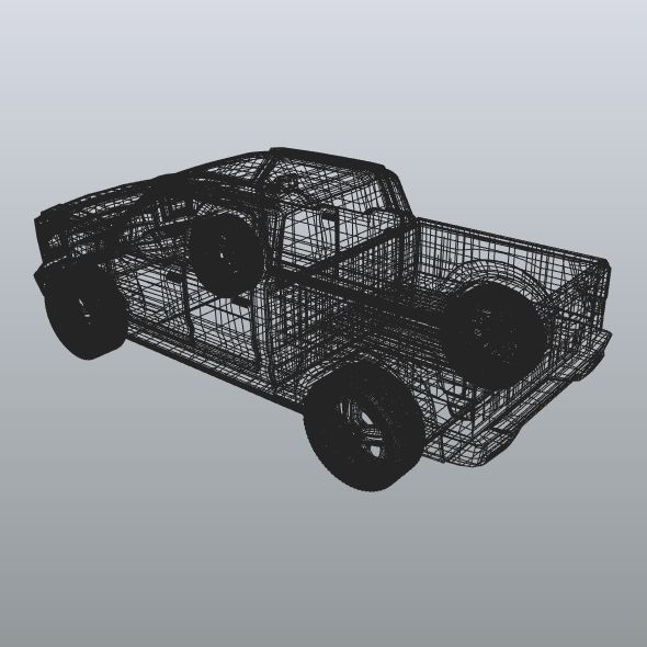 Pickup truck concept restyled 3D model_12