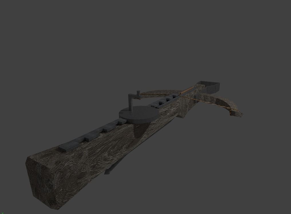 Simple Textured Siege-Crossbow Free low-poly 3D model_4