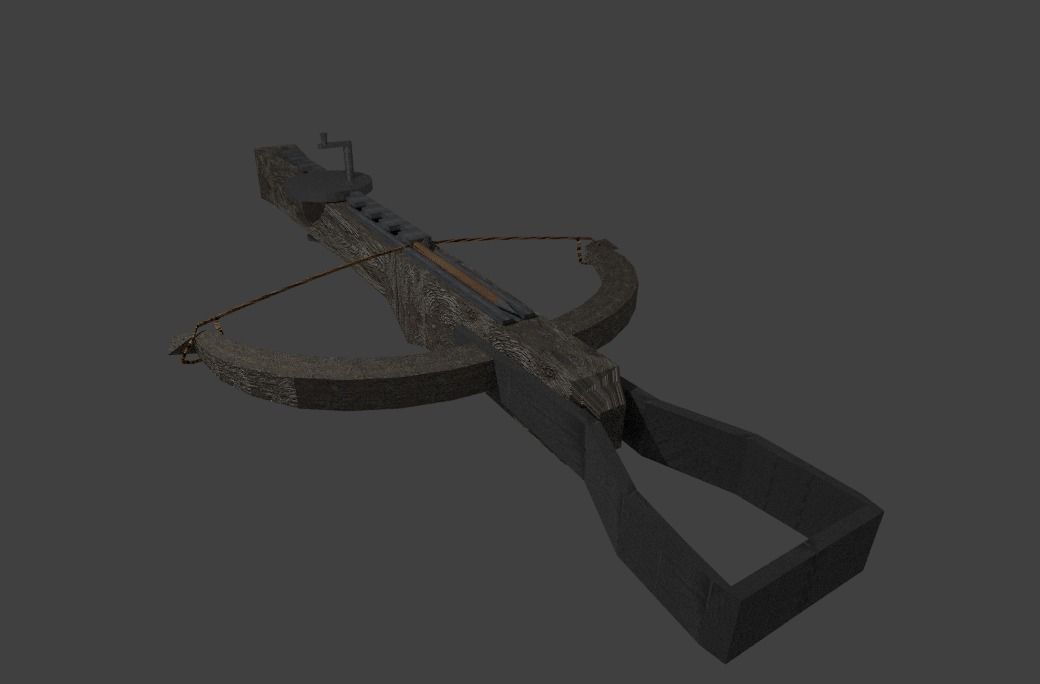 Simple Textured Siege-Crossbow Free low-poly 3D model_0