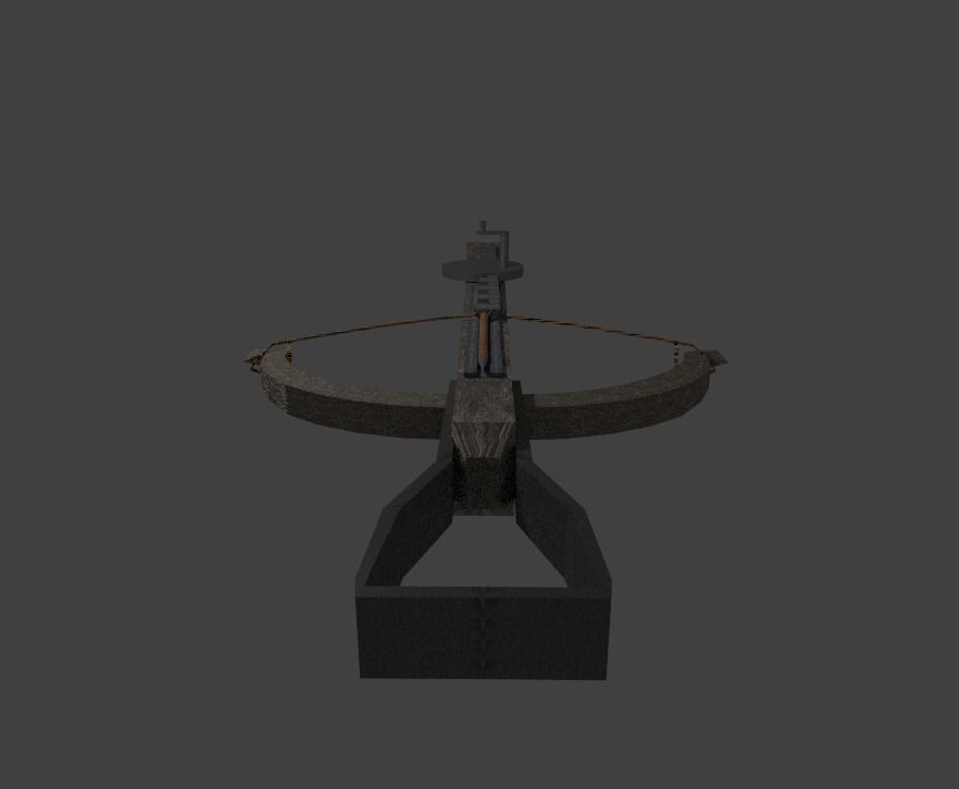 Simple Textured Siege-Crossbow Free low-poly 3D model_1