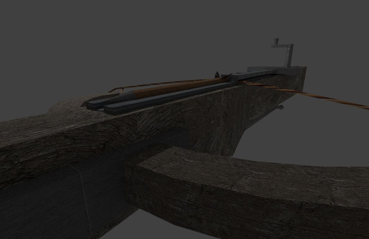 Simple Textured Siege-Crossbow Free low-poly 3D model_3