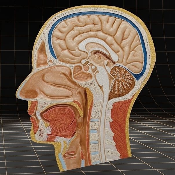 Anatomy head cutaway 3D model_5