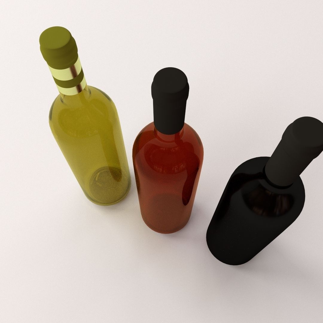 Wine Bottles 3D model_1