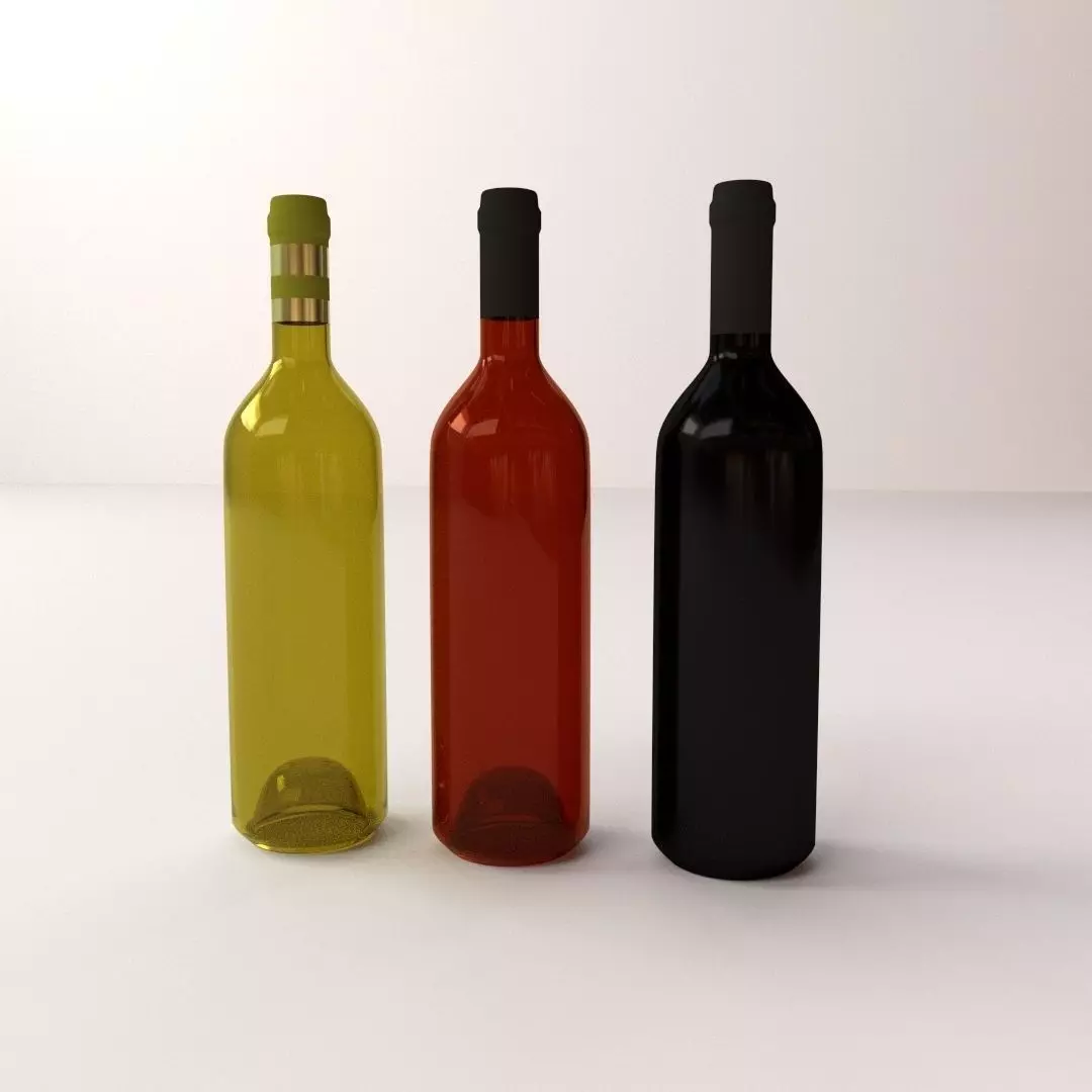 Wine Bottles 3D model_0