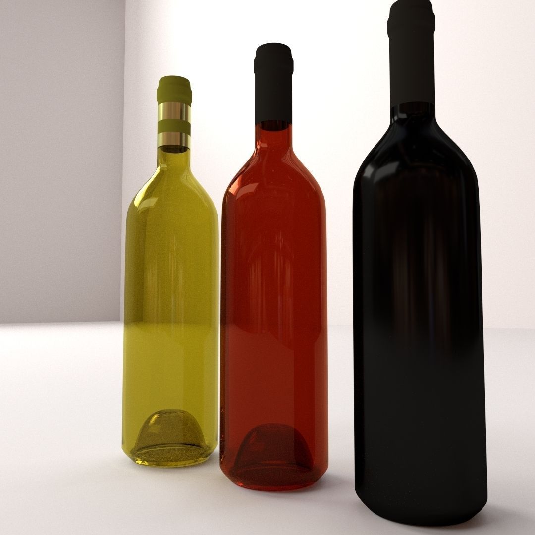 Wine Bottles 3D model_2