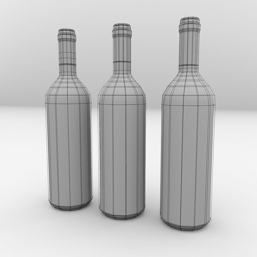 Wine Bottles 3D model_4