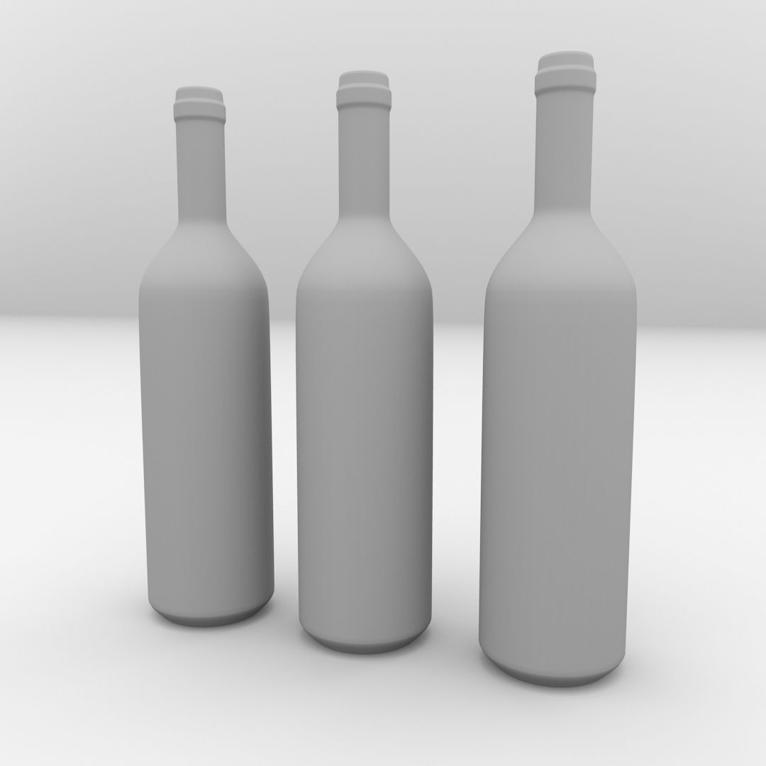 Wine Bottles 3D model_3