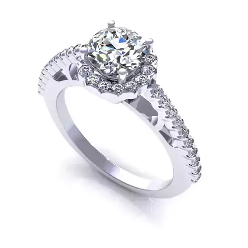 Side Stone Engagement Ring
