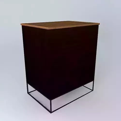 Wooden cabinet with A1 sized drawer 3D model