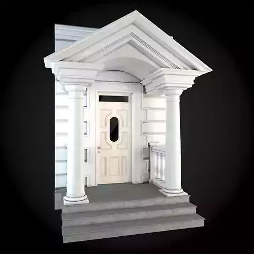 Wall house with columns and door