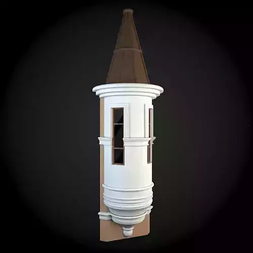 Wall clock tower 3D model