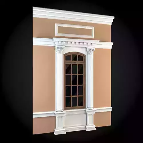 Wall window with pillars and columns