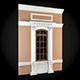 Wall window with pillars and columns 3D model_1
