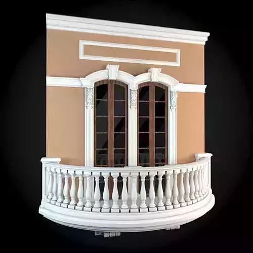 Wall balcony with railings