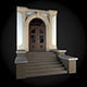 Wall front door of building 3D model_1