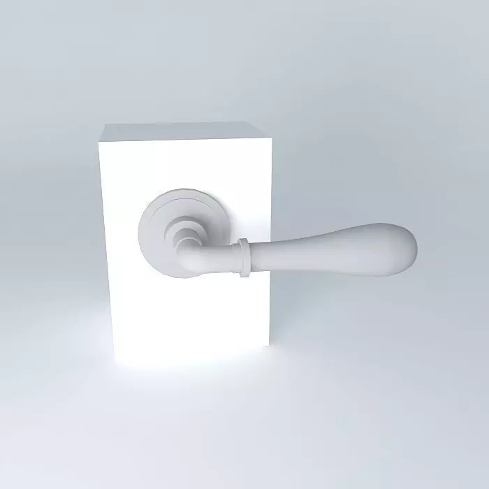 Traditional style door lever handle 3D model_0