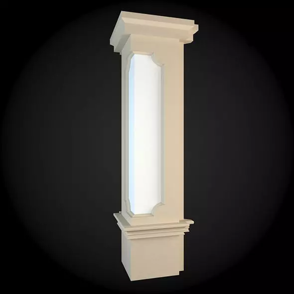 Wall column with light in it 3D model_0