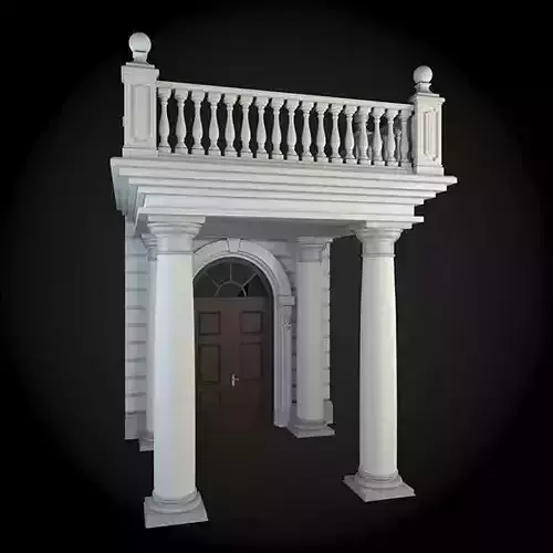 Wall building with columns and door