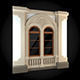 Wall ornate window 3D model_1