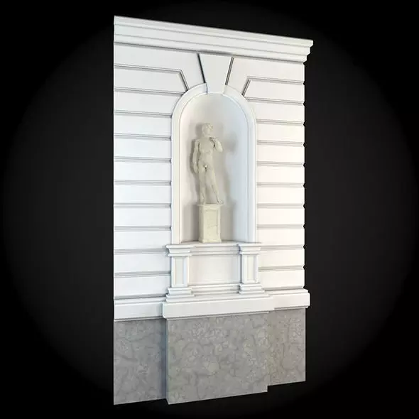 Wall statue on 3D model_0