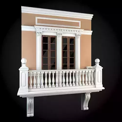 Wall balcony with railings