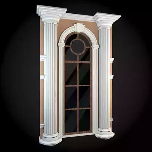 Wall window with columns and glass