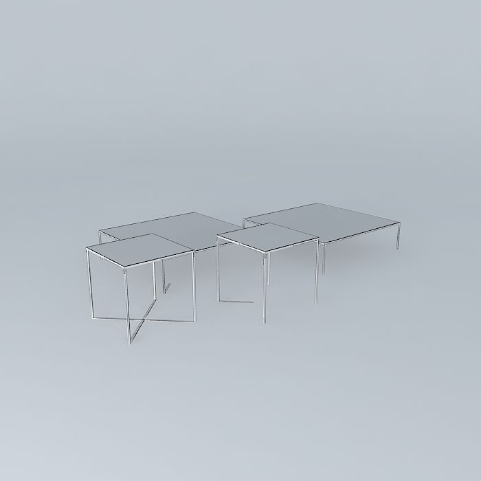 Coffee side table 3D model_4